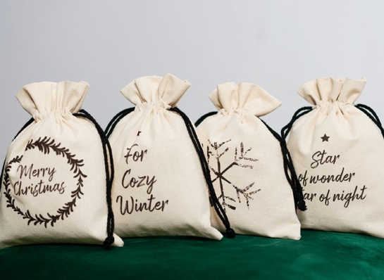 Świąteczne woreczki bawełniane 